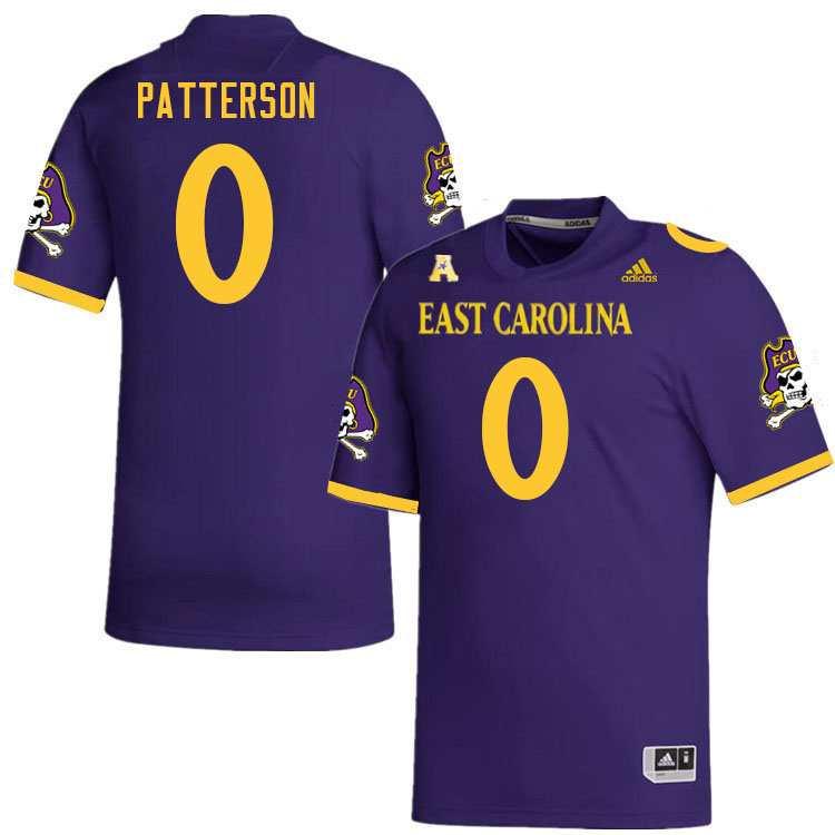 Men #0 Jhari Patterson ECU Pirates 2023 College Football Jerseys Stitched-Purple - Click Image to Close